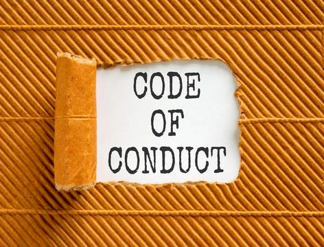 Code of conduct words symbol. Concept words Code of conduct on beautiful wh.. 스톡 사진