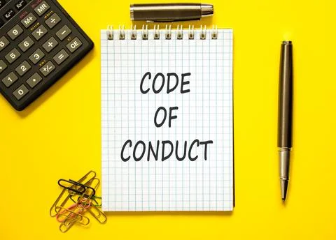 Code of conduct words symbol. Concept words Code of conduct on beautiful wh.. 스톡 사진