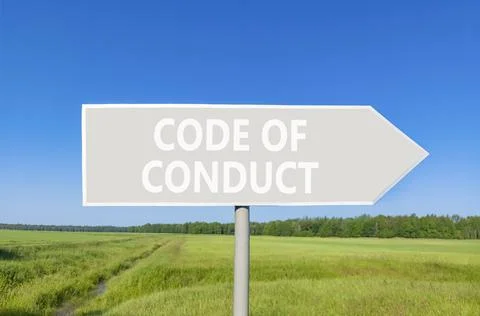 Code of conduct words symbol. Concept words Code of conduct on beautiful gr.. 스톡 사진