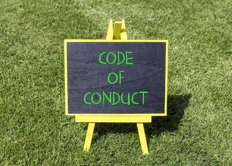 Code of conduct words symbol. Concept words Code of conduct on beautiful bl.. 스톡 사진