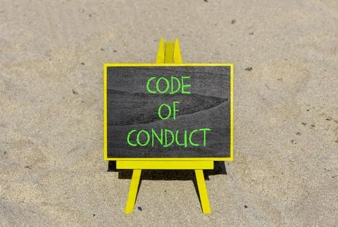 Code of conduct words symbol. Concept words Code of conduct on beautiful bl.. 스톡 사진