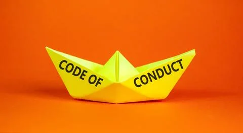 Code of conduct words symbol. Concept words Code of conduct on beautiful ye.. 스톡 사진