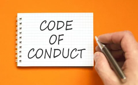 Code of conduct words symbol. Concept words Code of conduct on beautiful wh.. 스톡 사진