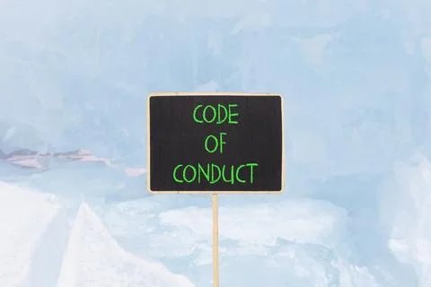 Code of conduct words symbol. Concept words Code of conduct on beautiful bl.. 스톡 사진