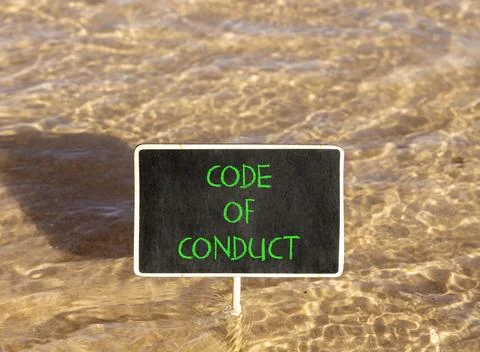 Code of conduct words symbol. Concept words Code of conduct on beautiful bl.. 스톡 사진