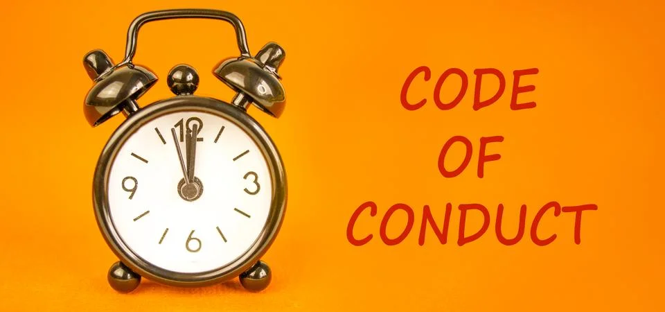 Code of conduct words symbol. Concept words Code of conduct on beautiful wh.. 스톡 사진