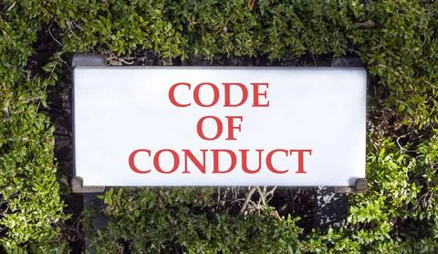 Code of conduct words symbol. Concept words Code of conduct on beautiful wh.. 스톡 사진