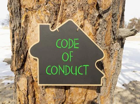 Code of conduct words symbol. Concept words Code of conduct on beautiful bl.. 스톡 사진
