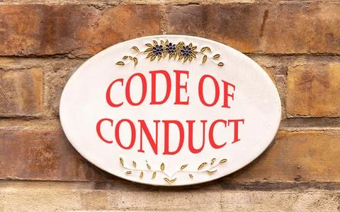 Code of conduct words symbol. Concept words Code of conduct on beautiful wh.. 스톡 사진