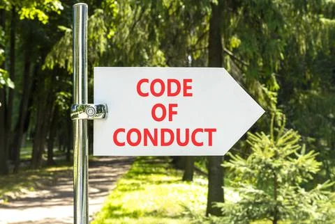 Code of conduct words symbol. Concept words Code of conduct on beautiful wh.. 스톡 사진