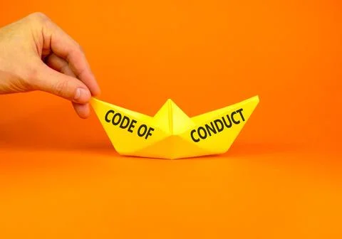 Code of conduct words symbol. Concept words Code of conduct on beautiful yell 스톡 사진