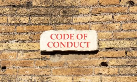 Code of conduct words symbol. Concept words Code of conduct on beautiful wh.. Stock Photos