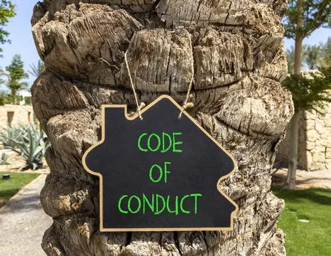 Code of conduct words symbol. Concept words Code of conduct on beautiful bl.. Stock Photos