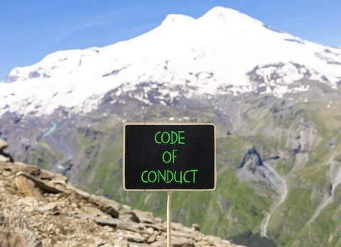 Code of conduct words symbol. Concept words Code of conduct on beautiful bl.. 스톡 사진