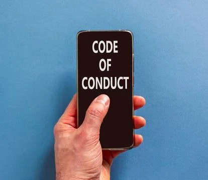 Code of conduct words symbol. Concept words Code of conduct on beautiful blac Stock Photos