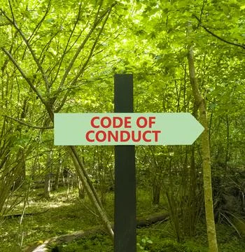 Code of conduct words symbol. Concept words Code of conduct on beautiful gr.. 스톡 사진