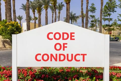 Code of conduct words symbol. Concept words Code of conduct on beautiful wh.. Stock Photos