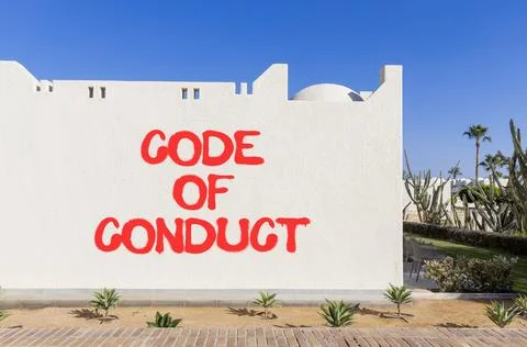 Code of conduct words symbol. Concept words Code of conduct on beautiful wh.. Stock Photos