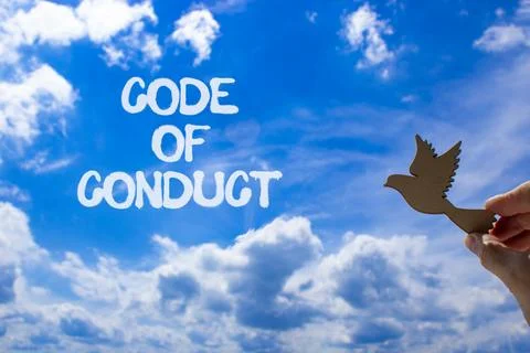 Code of conduct words symbol. Concept words Code of conduct on beautiful blue Stock Photos