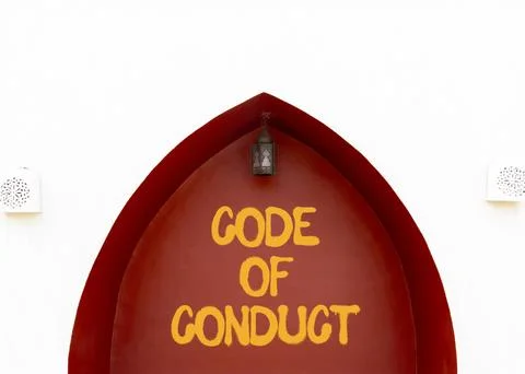 Code of conduct words symbol. Concept words Code of conduct on beautiful re.. Stock Photos