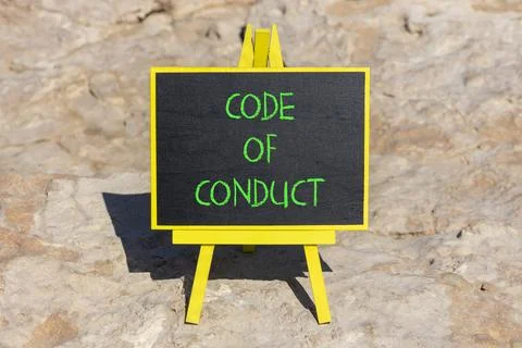 Code of conduct words symbol. Concept words Code of conduct on beautiful bl.. 库存照片