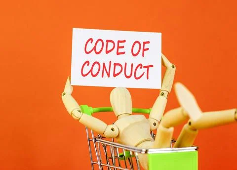 Code of conduct words symbol. Concept words Code of conduct on beautiful wh.. 스톡 사진