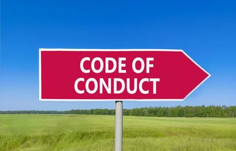 Code of conduct words symbol. Concept words Code of conduct on beautiful re.. Stock Photos