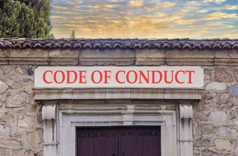 Code of conduct words symbol. Concept words Code of conduct on beautiful wh.. 库存照片