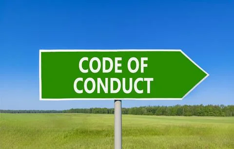 Code of conduct words symbol. Concept words Code of conduct on beautiful gr.. 库存照片