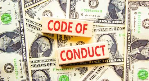 Code of conduct words symbol. Concept words Code of conduct on beautiful wo.. Foto stock