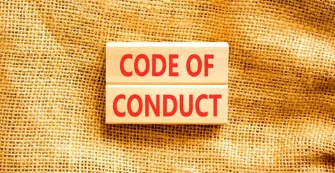 Code of conduct words symbol. Concept words Code of conduct on beautiful wo.. Foto stock
