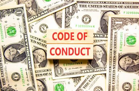 Code of conduct words symbol. Concept words Code of conduct on beautiful wo.. Foto stock