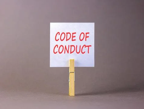 Code of conduct words symbol. Concept words Code of conduct on beautiful wh.. Stock Photos