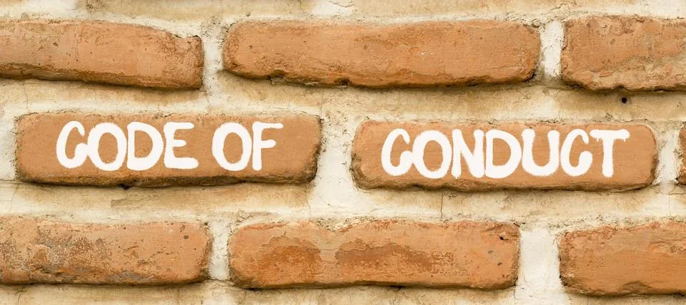 Code of conduct words symbol. Concept words Code of conduct on beautiful br.. 库存照片