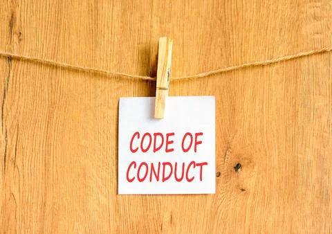 Code of conduct words symbol. Concept words Code of conduct on beautiful wh.. 库存照片