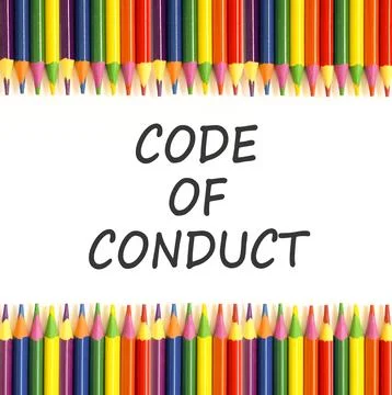 Code of conduct words symbol. Concept words Code of conduct on beautiful whit 库存照片