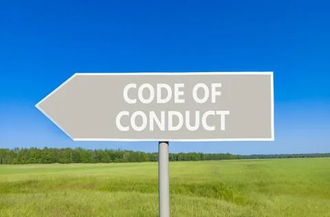 Code of conduct words symbol. Concept words Code of conduct on beautiful gr.. Stock Photos