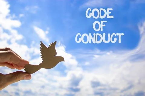 Code of conduct words symbol. Concept words Code of conduct on beautiful bl.. Stock Photos