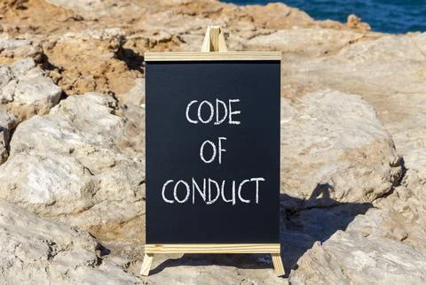 Code of conduct words symbol. Concept words Code of conduct on beautiful bl.. 库存照片
