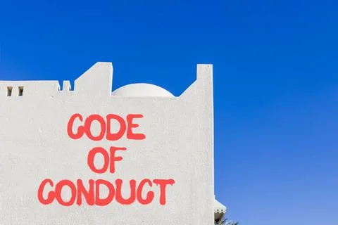 Code of conduct words symbol. Concept words Code of conduct on beautiful wh.. Stock Photos