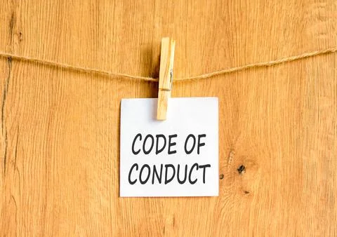 Code of conduct words symbol. Concept words Code of conduct on beautiful wh.. 스톡 사진
