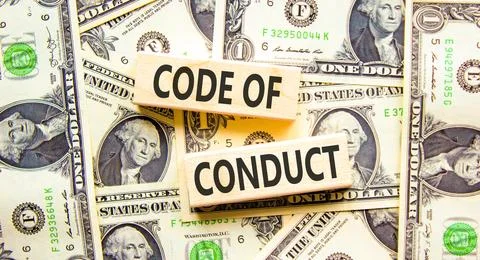 Code of conduct words symbol. Concept words Code of conduct on beautiful wo.. Foto stock
