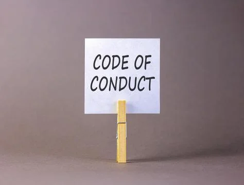 Code of conduct words symbol. Concept words Code of conduct on beautiful wh.. 스톡 사진