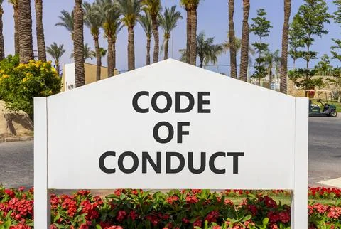 Code of conduct words symbol. Concept words Code of conduct on beautiful wh.. Foto stock