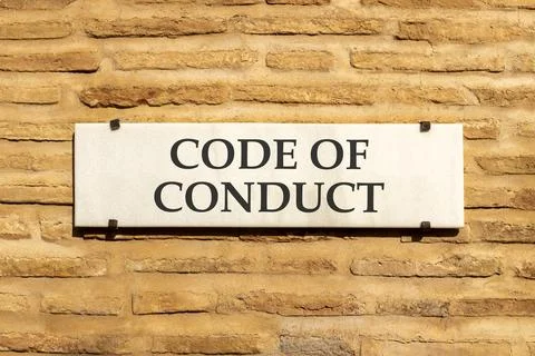 Code of conduct words symbol. Concept words Code of conduct on beautiful wh.. Stockfoto's