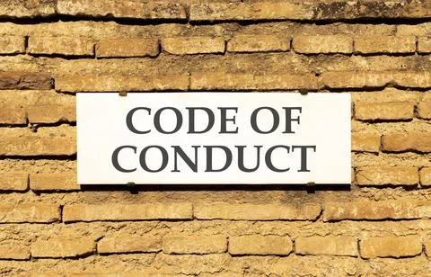Code of conduct words symbol. Concept words Code of conduct on beautiful wh.. Stockfoto's