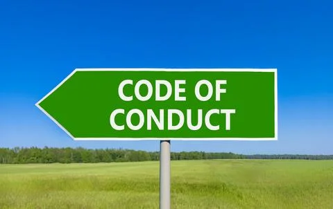 Code of conduct words symbol. Concept words Code of conduct on beautiful gr.. Stockfoto's