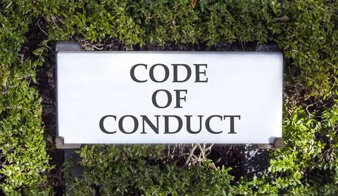 Code of conduct words symbol. Concept words Code of conduct on beautiful wh.. Stockfoto's