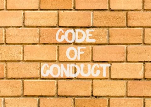 Code of conduct words symbol. Concept words Code of conduct on beautiful br.. Stockfoto's