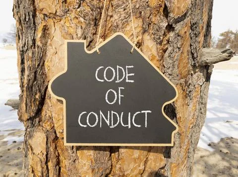 Code of conduct words symbol. Concept words Code of conduct on beautiful bl.. Foto stock